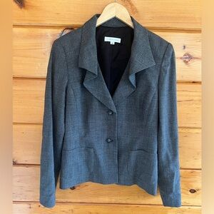 SUNNY CHOI Wool Blend Ruffle Collar Lined Blazer Size 10